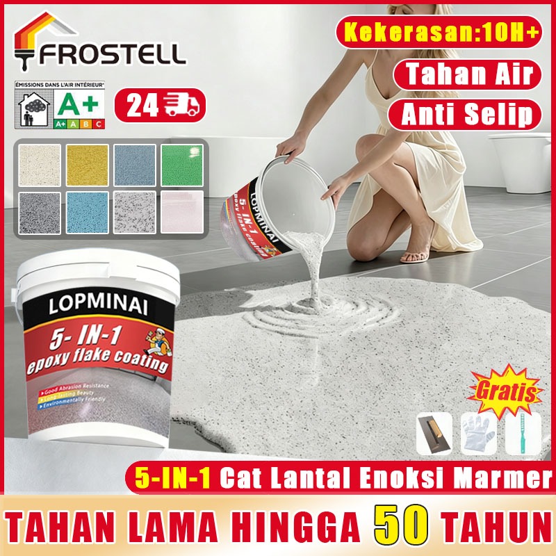 Cat epoxy lantai pasir Epoxy lantai rumah 1KG Self-leveling Cat epoxy Untuk Kamar mandi Dapur Ruang 