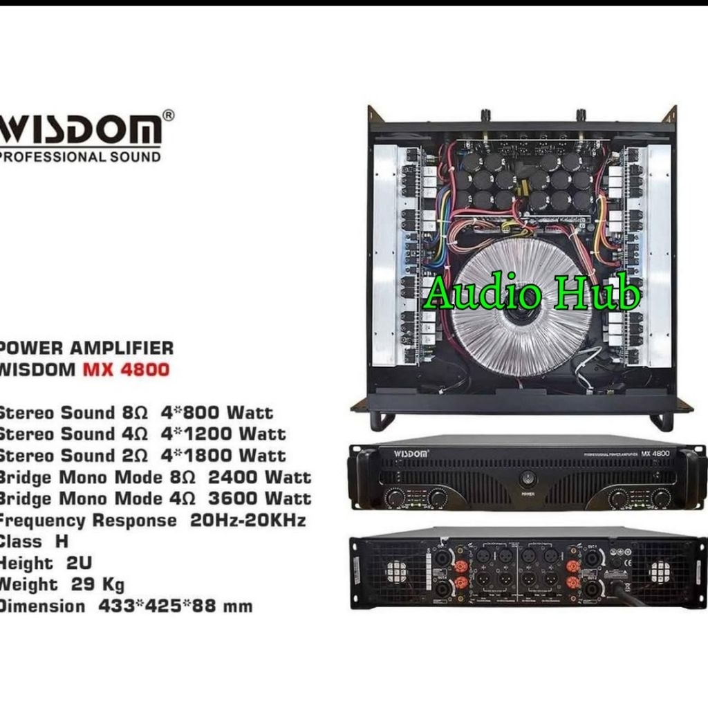 Power Amplifier Wisdom MX4800 / MX-4800 4 Channel Original