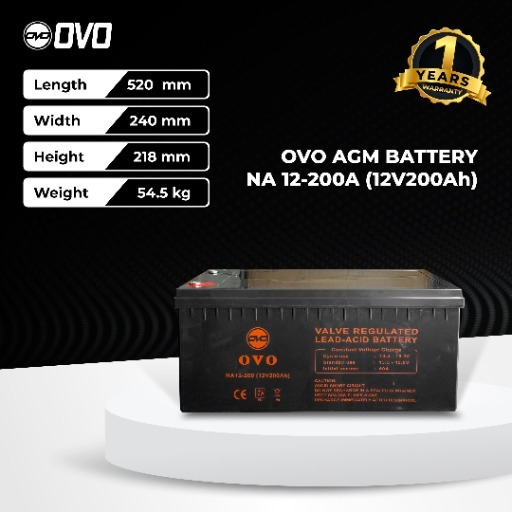 OVO 12V 200Ah VRLA AGM