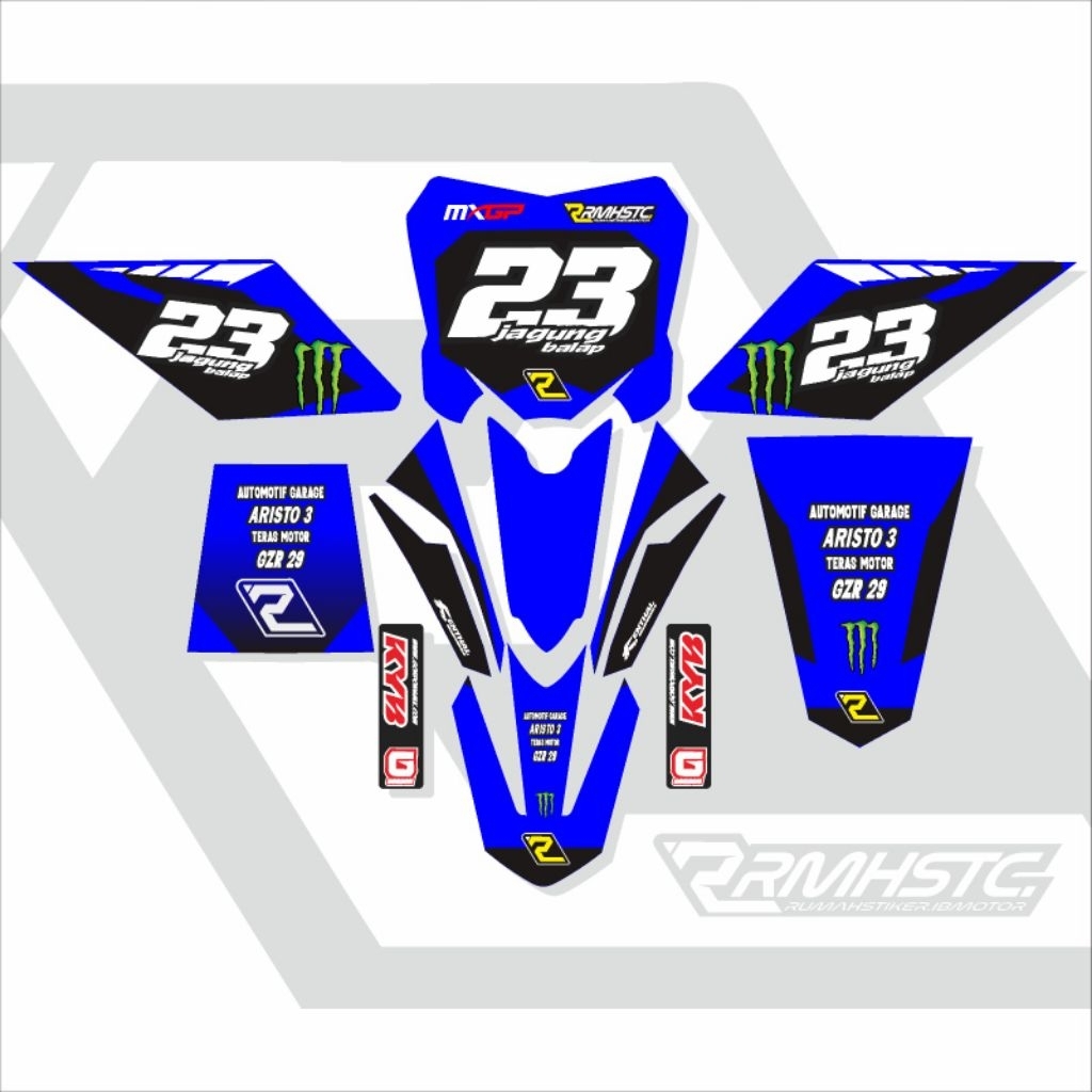 decal ojek gabah biru hitam