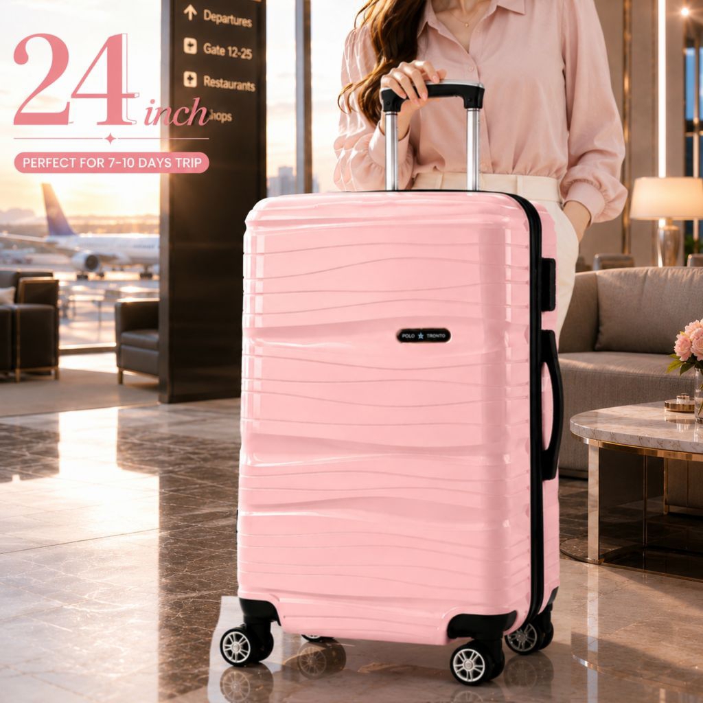 Koper 24 Inch Koper Travel Premium ABS Anti Pecah Koper Besar Koper Bagasi Koper Roda 4 Double Spinn