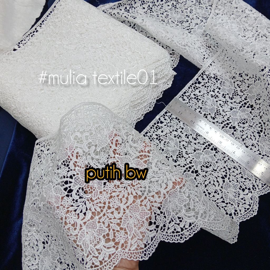 Renda bordir gyper/Renda Prada/renda bordir pinggir(lebar 18cm
