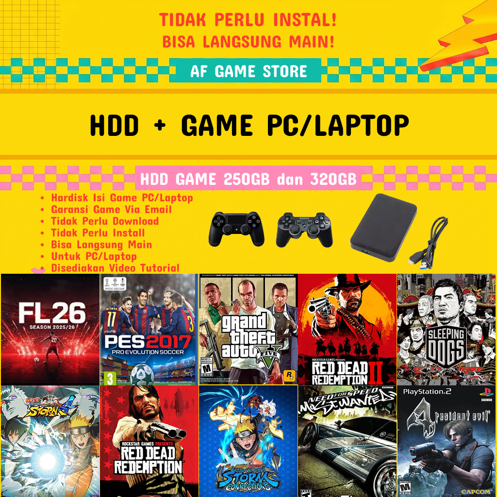 HDD Eksternal 250GB 320GB Full Game PC/Laptop