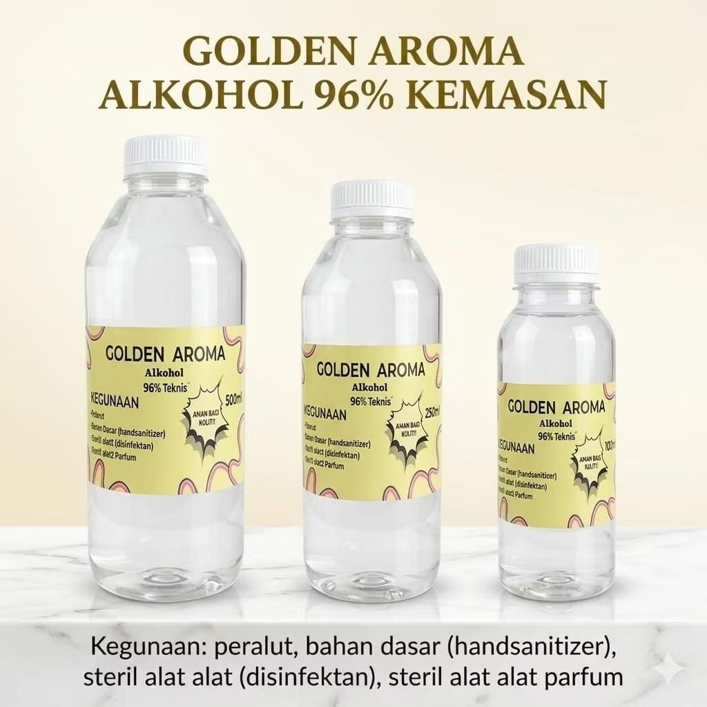 GOLDEN TEKNIS 96% KEMASAN 500ML/METANOL/CAMPURAN PARFUM/CUCI