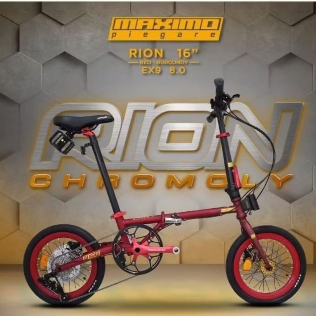 Sepeda Lipat Maximo Piegare Folding Bike 9 Speed Rion Chromoly EX9 8.0