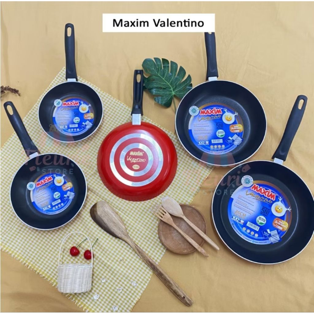 Teflon Valentino Maxim Anti Lengket/ Teflon Maxim Original Fry Pan ukuran 18 20 22 24 26 cm