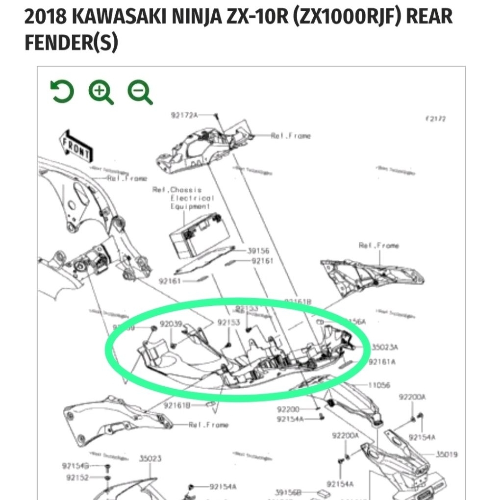 undertail under tail spakbor kolong zx10 r zx10r 2018 upp original