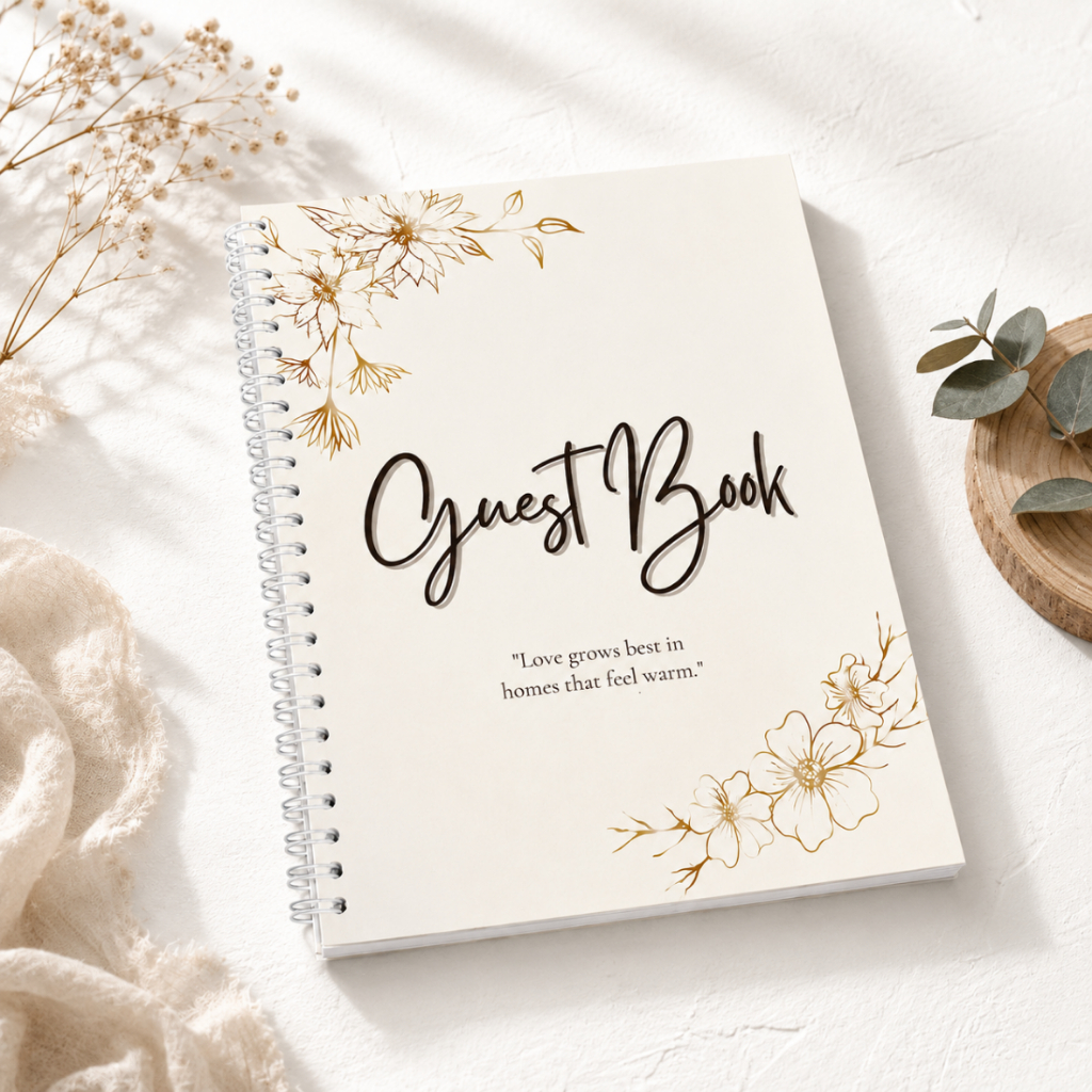 Guest Book Pernikahan Rustic Vintage A5 Buku Tamu Wedding Spiral 100 Lembar Souvenir Nikah