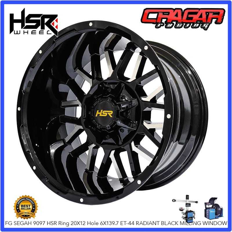 Velg Mobil Offroad R20 Lebar 12 Lubang 6 Untuk Pajero Hilux Triton Prado Vx 80 Dll - Hsr Fg Segah