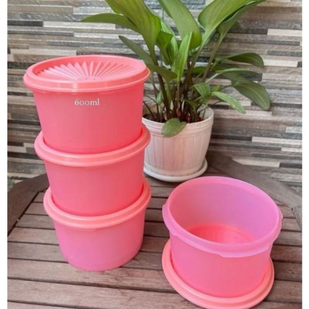 mini Deco canister pink 2pcs Tupperware