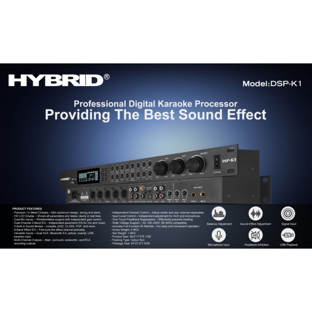 HYBRID DSP K3 DIGITAL KARAOKE/ Hybrid Dsp K3 Digital Karaoke/ hybrid dsp k3 digital karaoke