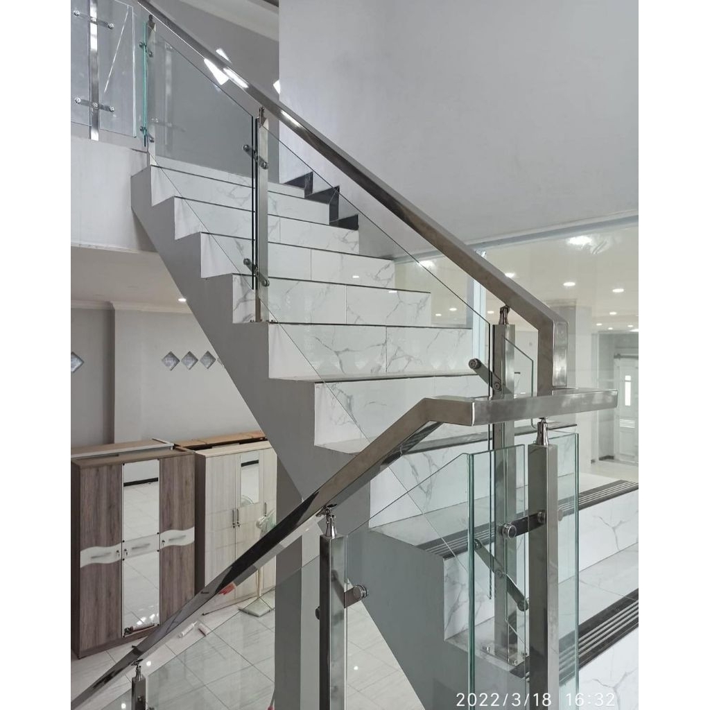 Railing Tangga kaca termurah anti karat bandung cimahi