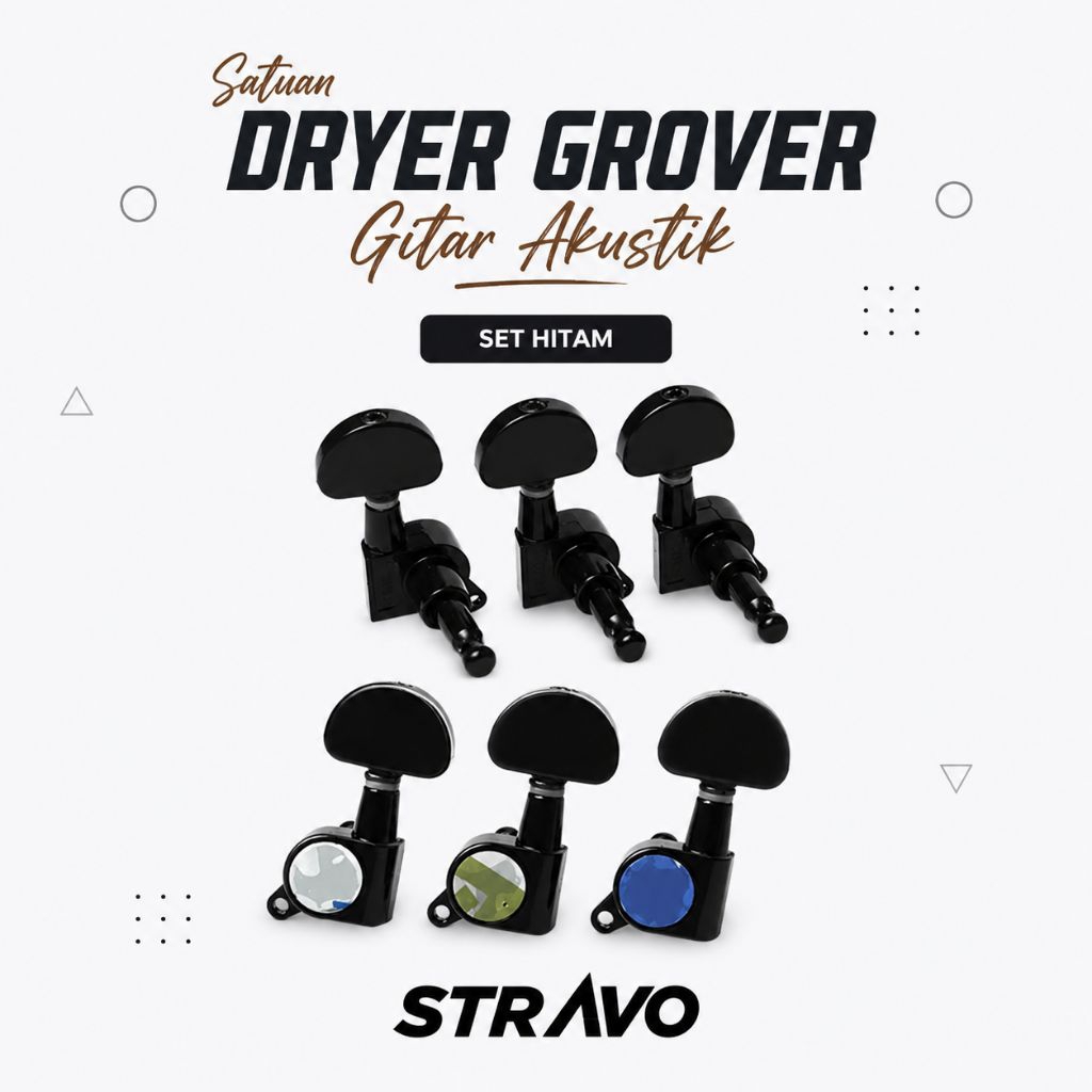 DRYER GROVER HITAM / PUTERAN GITAR GROVER / PUTERAN GITAR / GROVER HITAM