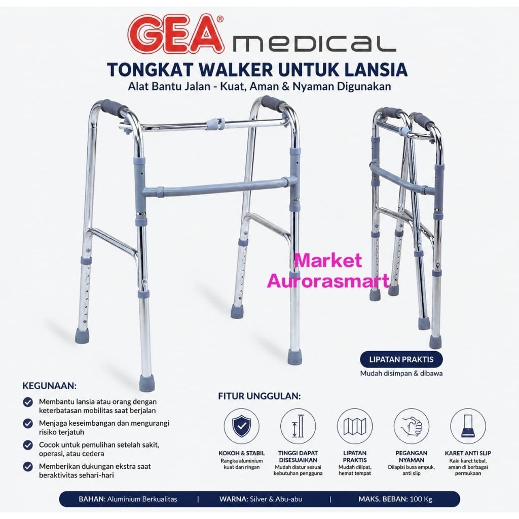 GEA walker alat bantu jalan lansia walker gea