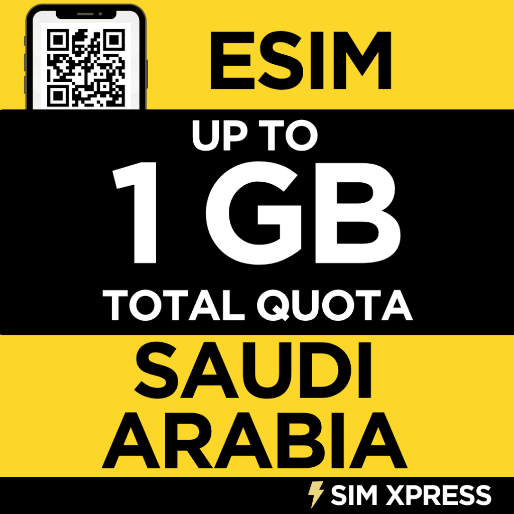 eSIM Saudi Arabia 1 GB Data | 7 Hari | eSIM Roaming | eSIM Arab Saudi