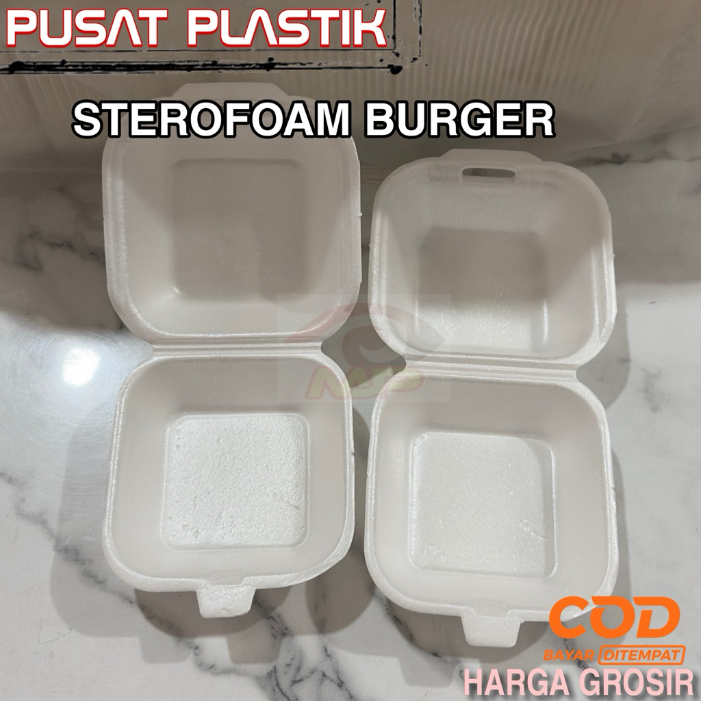 [isi 1pcs INSTAN ONLY] STEROFOAM BURGER FOOD GRADE | STYROFOAM MIE | BOX BURGER | BOX MIE | KOTAK BU