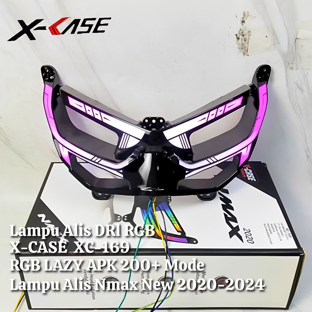 Lampu Alis Depan DRL RGB Nmax New 200+ Mode X-Case Lampu Alis DRL RGB Nmax New 2020-2024