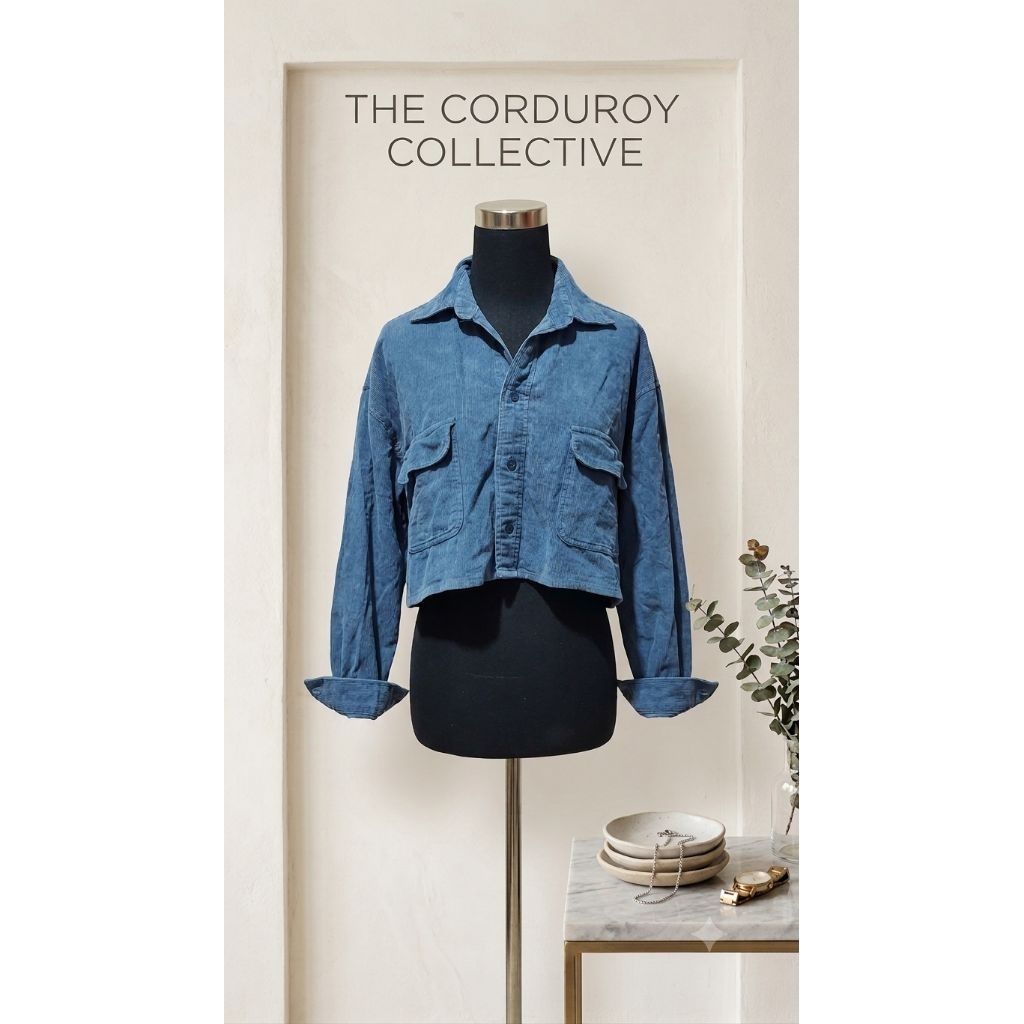 OUTER CARDIGAN VEST DENIM TWEED WANITA KASUAL