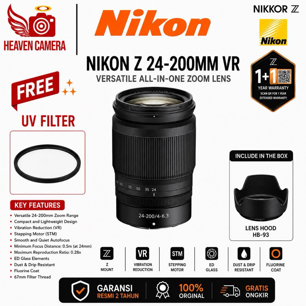 LENSA NIKON NIKKOR Z 24-200MM F4-6.3 VR / NIKKOR Z 24-200MM F4-6.3 VR / NIKON Z 24-200MM