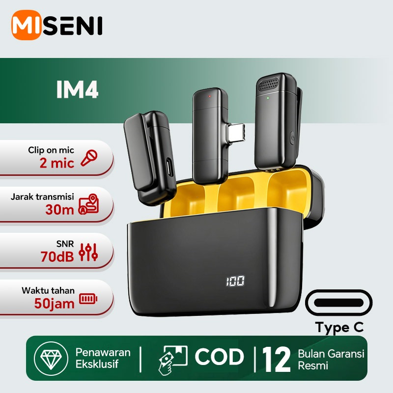 MISENI K6 Wireless Lavalier Microphone Mini Clip On Mic AI Noise Reduction Plug & Play Mikrofon Wire