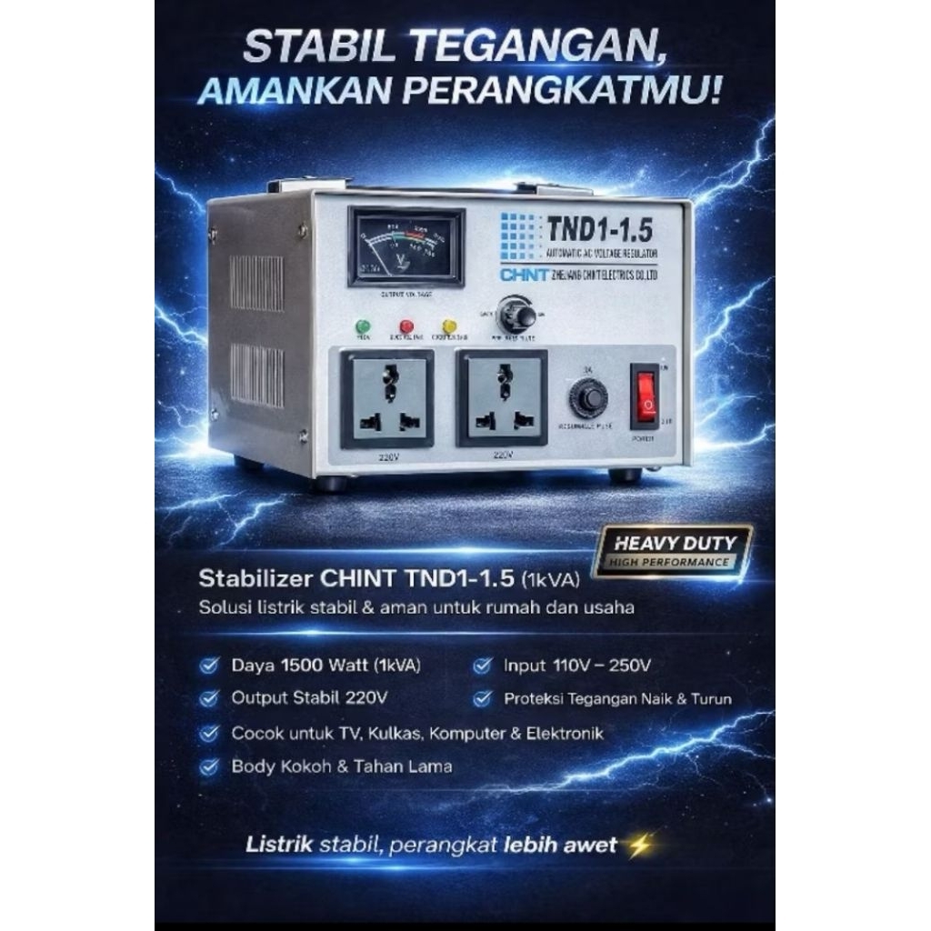 Stabilizer tegangan listrik CHINT (CHNT) 1500 watt
