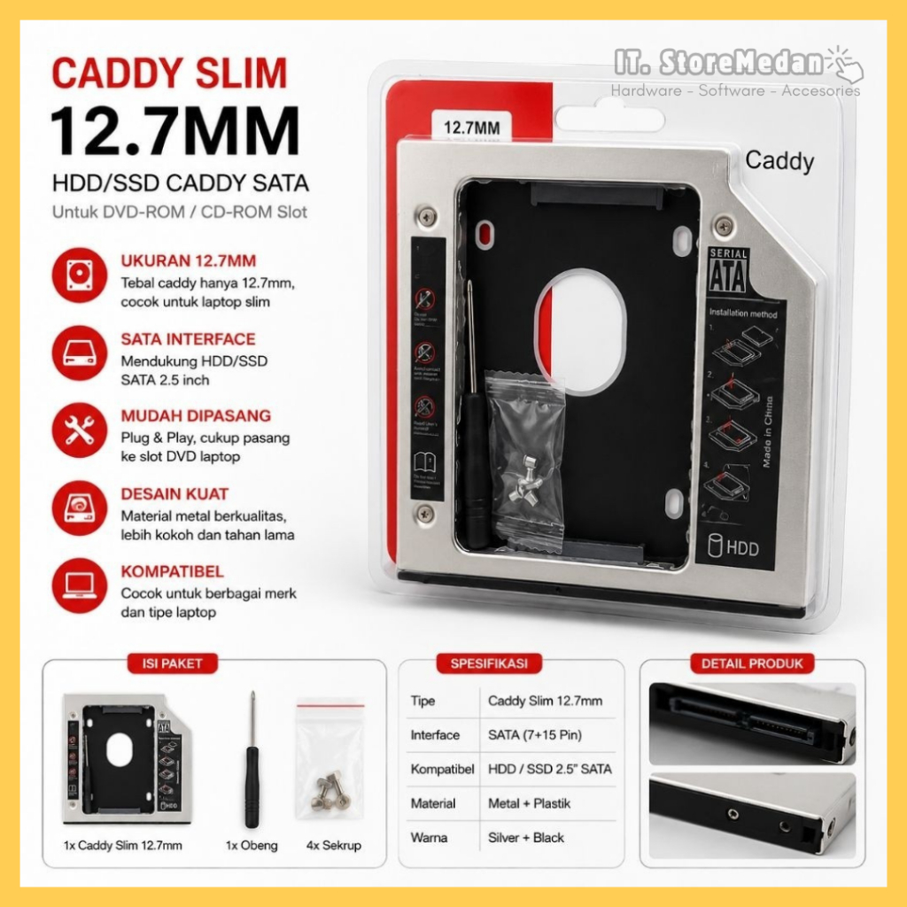 hdd caddy Tebal 12.7mm harddisk casing harddisk caddy