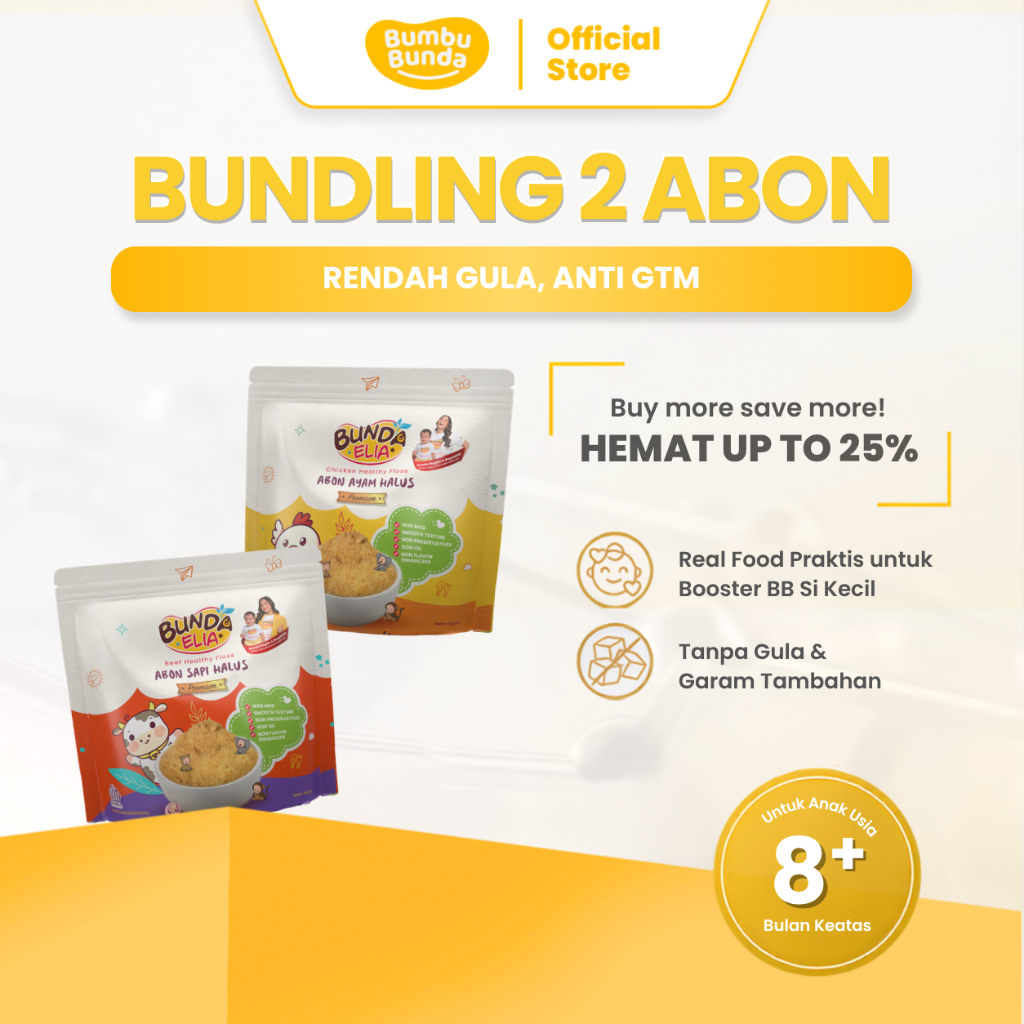 Bundling Bumbu Bunda Abon Halus Premium  MPASI 45g | Abon Ayam / Sapi | Abon Daging Asli | Rendah Gu