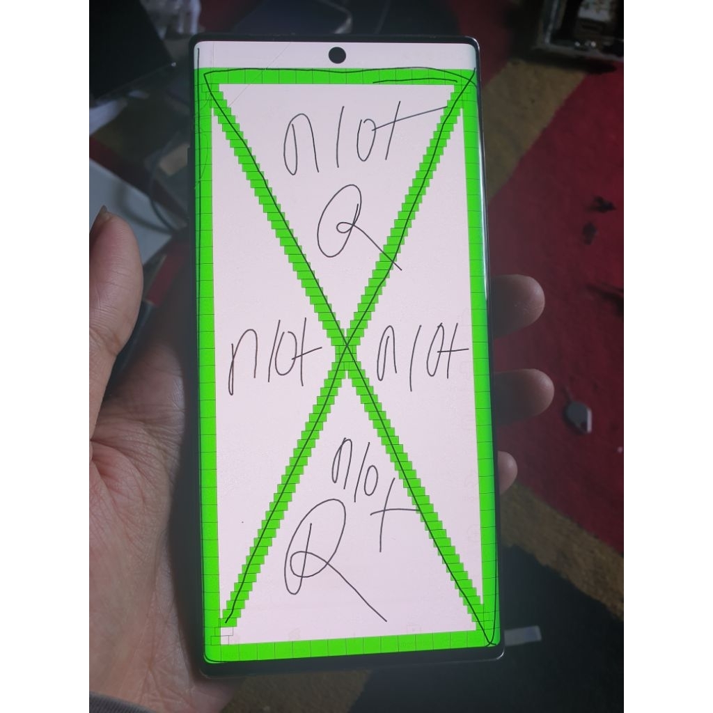 lcd samsung note 10 plus mulus minus wite spot