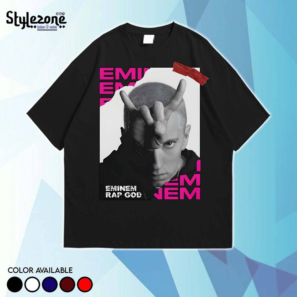 T-Shirt EMINEM bootleg Black Unisex - Kaos Band eminem Hitam Unisex M-XXL