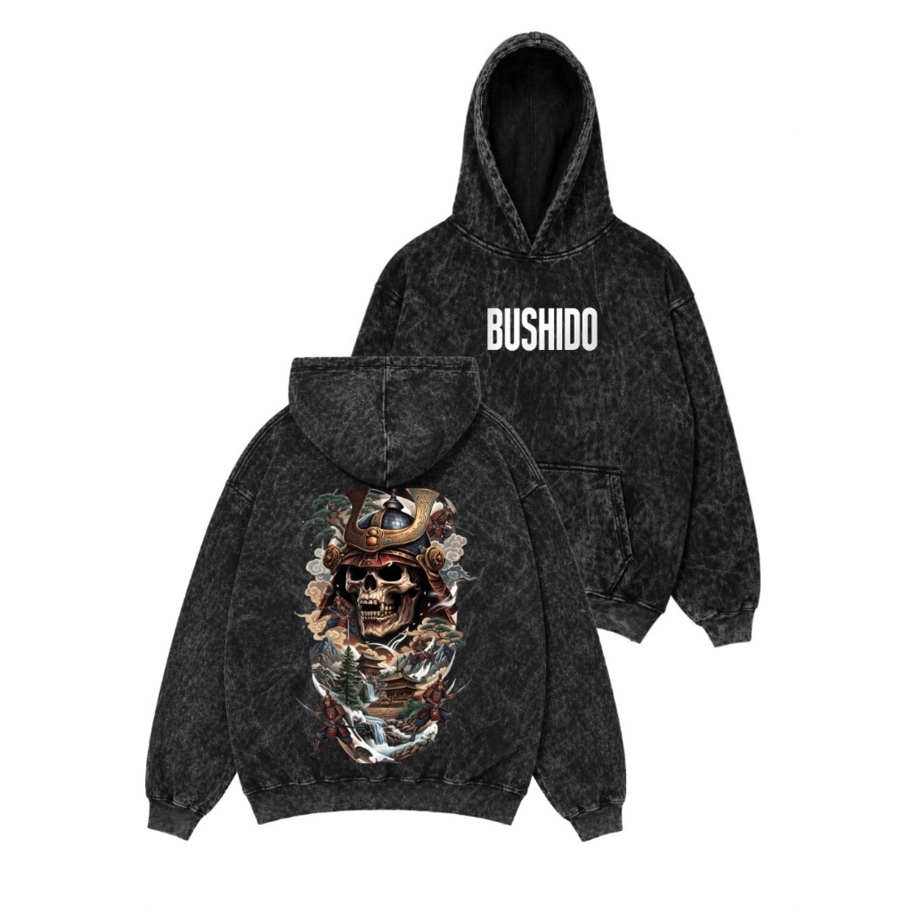 Jaket Sweater Hoodie Sandwash Gambar Bushido Special Edition / Sweater Hoodie Sablon Oversize