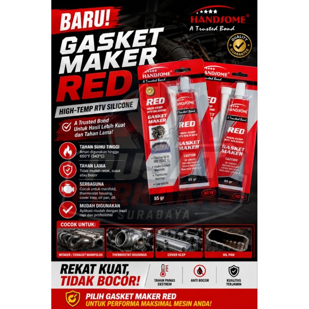 LEM SILICONE GASKET RED 85 GR HANDSOME/ LEM GASKET RED 85 GR HANDSOME