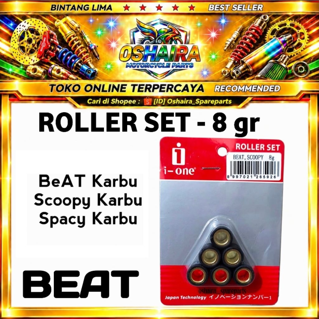 ROLLER i-one (6 Pcs) 8gr / ROLLER SET BEAT/SCOOPY, BEAT karbu, Scoopy karbu, SPACY Karbu, BEAT ROLLE