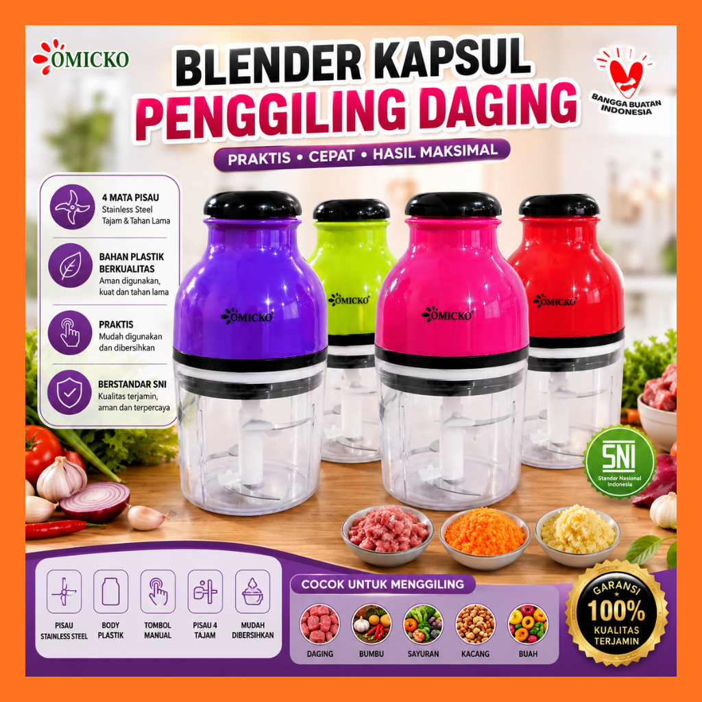 Omicko Blender Kapsul Penggiling Daging Serbaguna - Meat Ginder Multifungsi