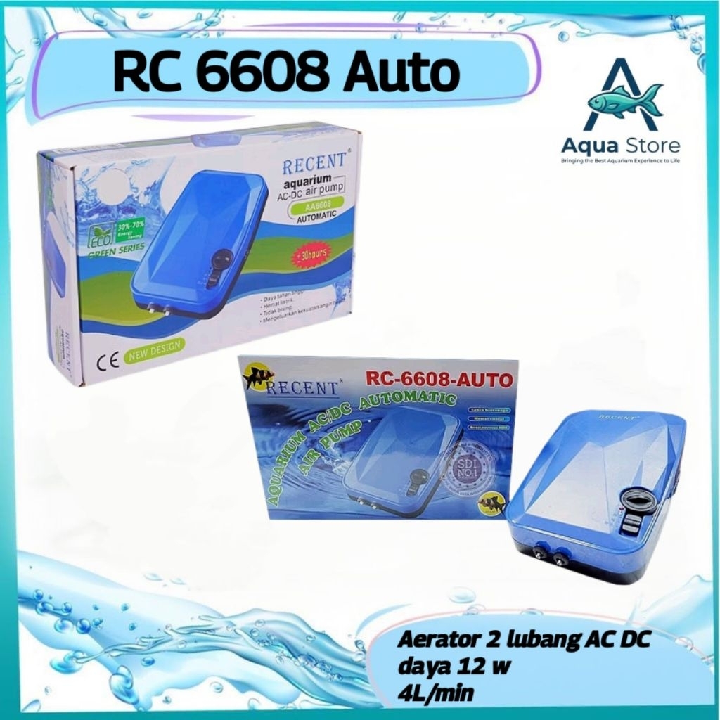 Aerator Recent RC 6608 AC|DC untuk Aquarium
