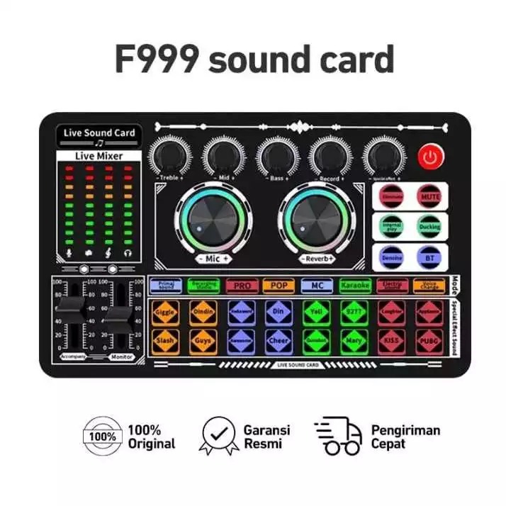 SN COD Soundcard F999 Audio USB External Sound Card mic Mixer Bluetooth phone PC