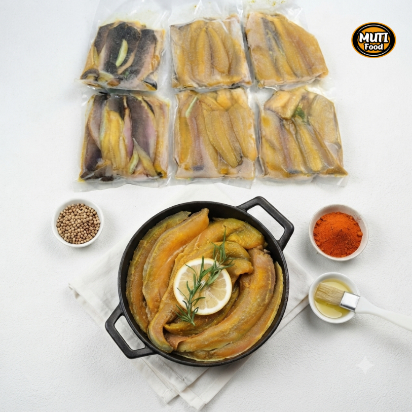 Lele fillet boneless bumbu kuning 8 slice / lele fillet TANPA PENGAWET (frozen)