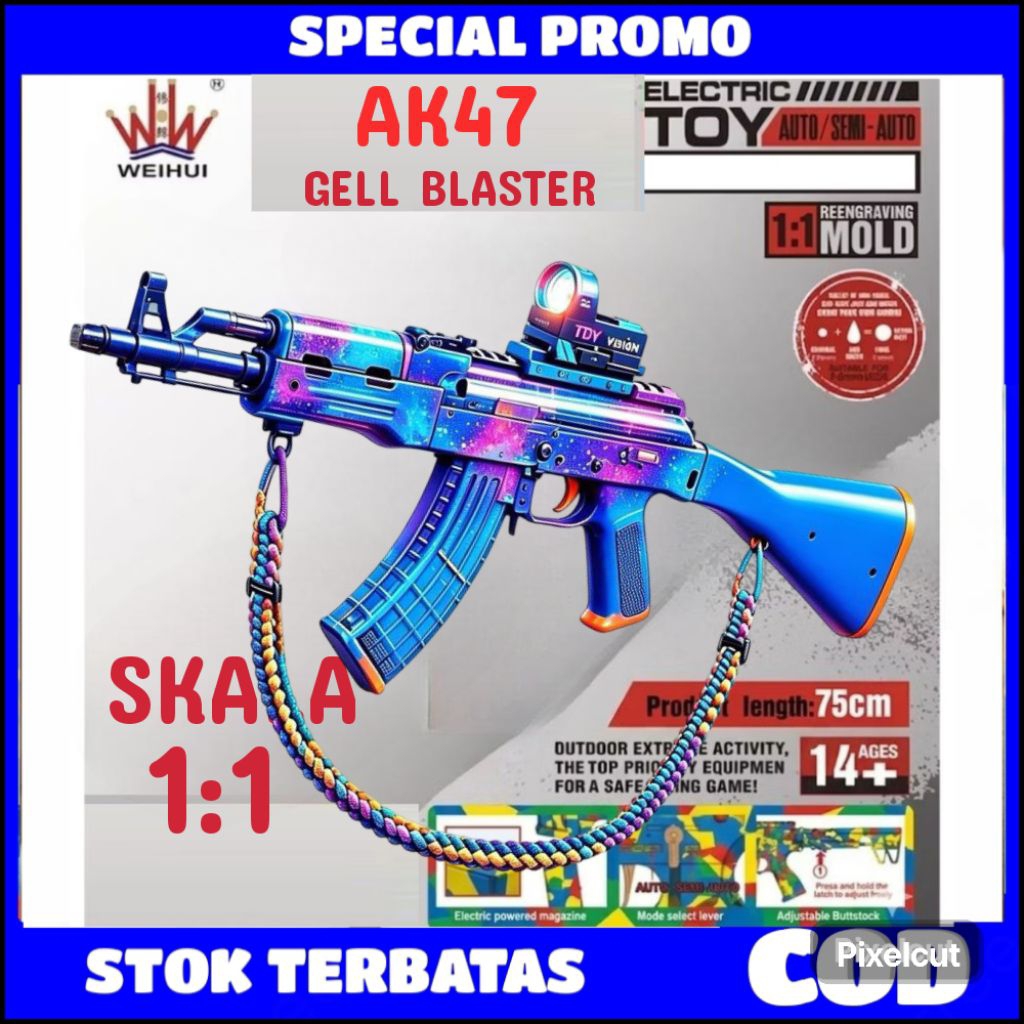 WEIHUI Mainan Anak Water Gel Blaster AK 47 AK 105 AK 47U Tembakan Mainan Jelly MAINAN PISTOL PISTOLA