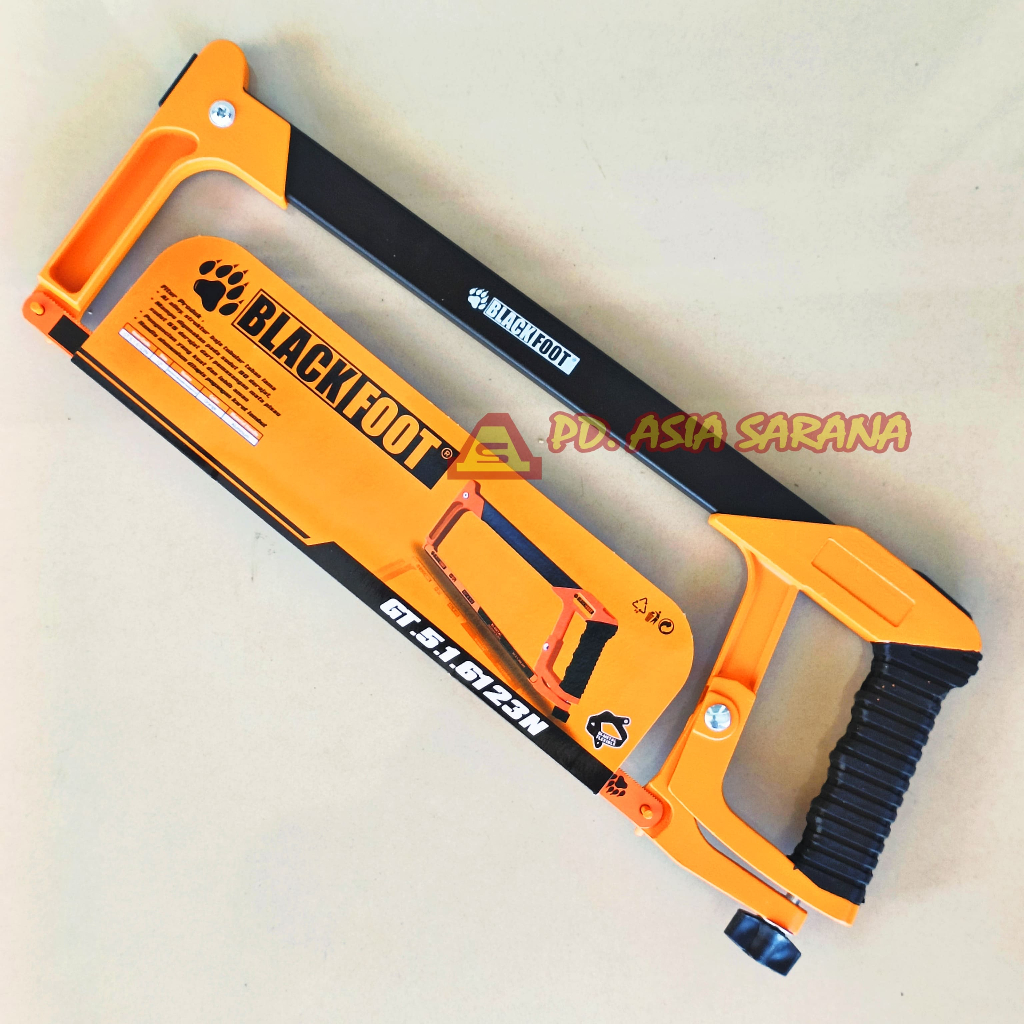 Stang Gagang Gergaji Besi 12" Inch Two Sides Soft Grip BLACKFOOT Hacksaw Frame 6123 GT.5.1.6123N
