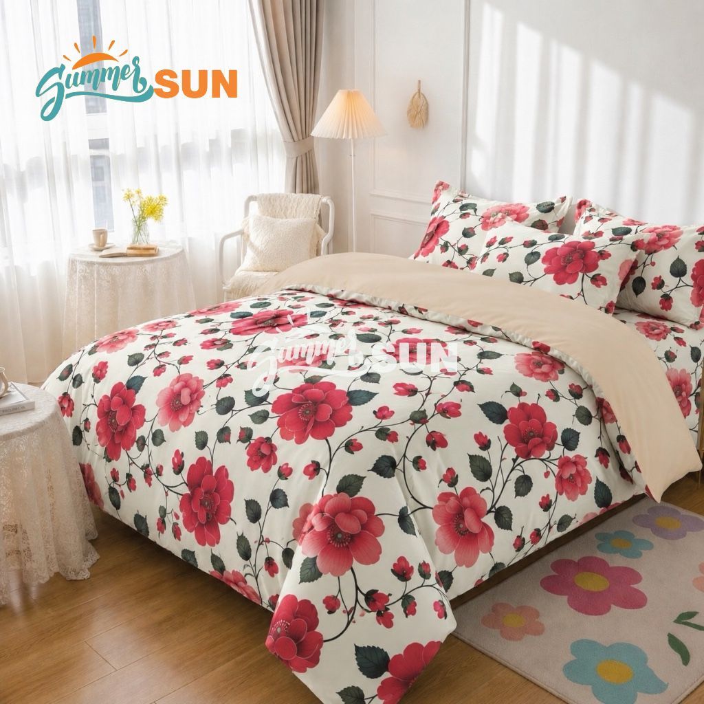 Bed Cover Set Scarlet Mix Khaki - Kasur No 1 - Kasur No 2 - Kasur No 3 - Kasur no 4 - Summersun09