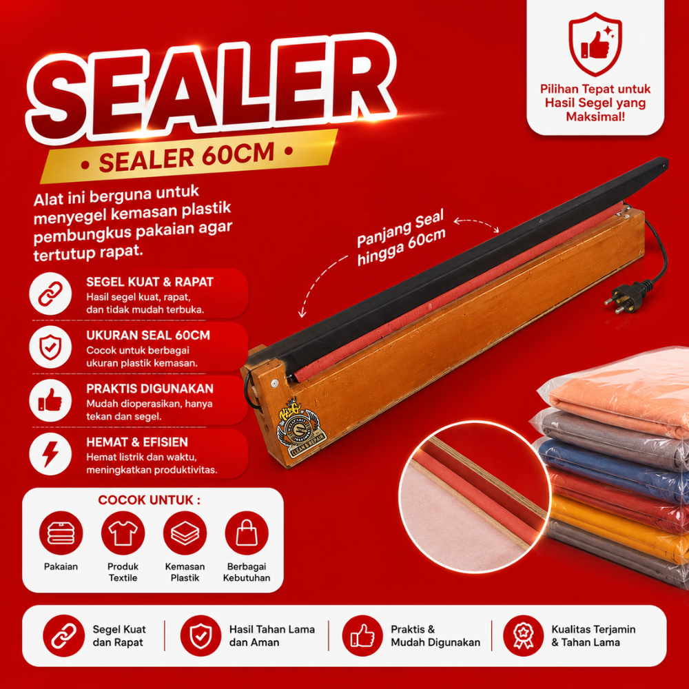 Sealer Plastik Laundry 60 CM | Mesin Press Plastik | Mesin Sealer Laundry
