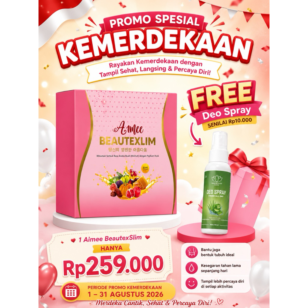 Aimee BeauteXlim Premium Fiber Drink 10 Sachet + 2 Sachet For Free Dalam Box Minuman Penurun Berat B