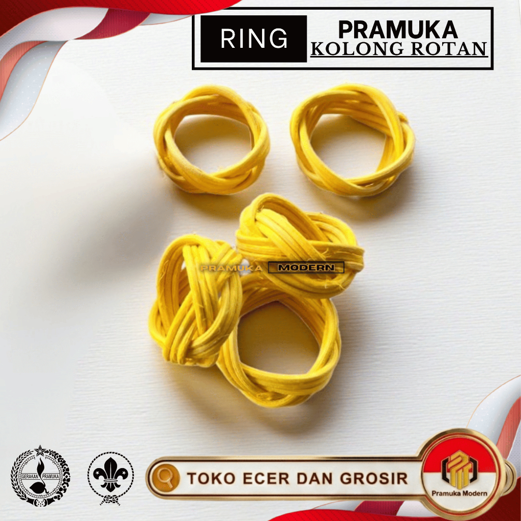 Ring kolong Rotan Super Bijian Pernis / Ring Hasduk Pramuka Rotan Super