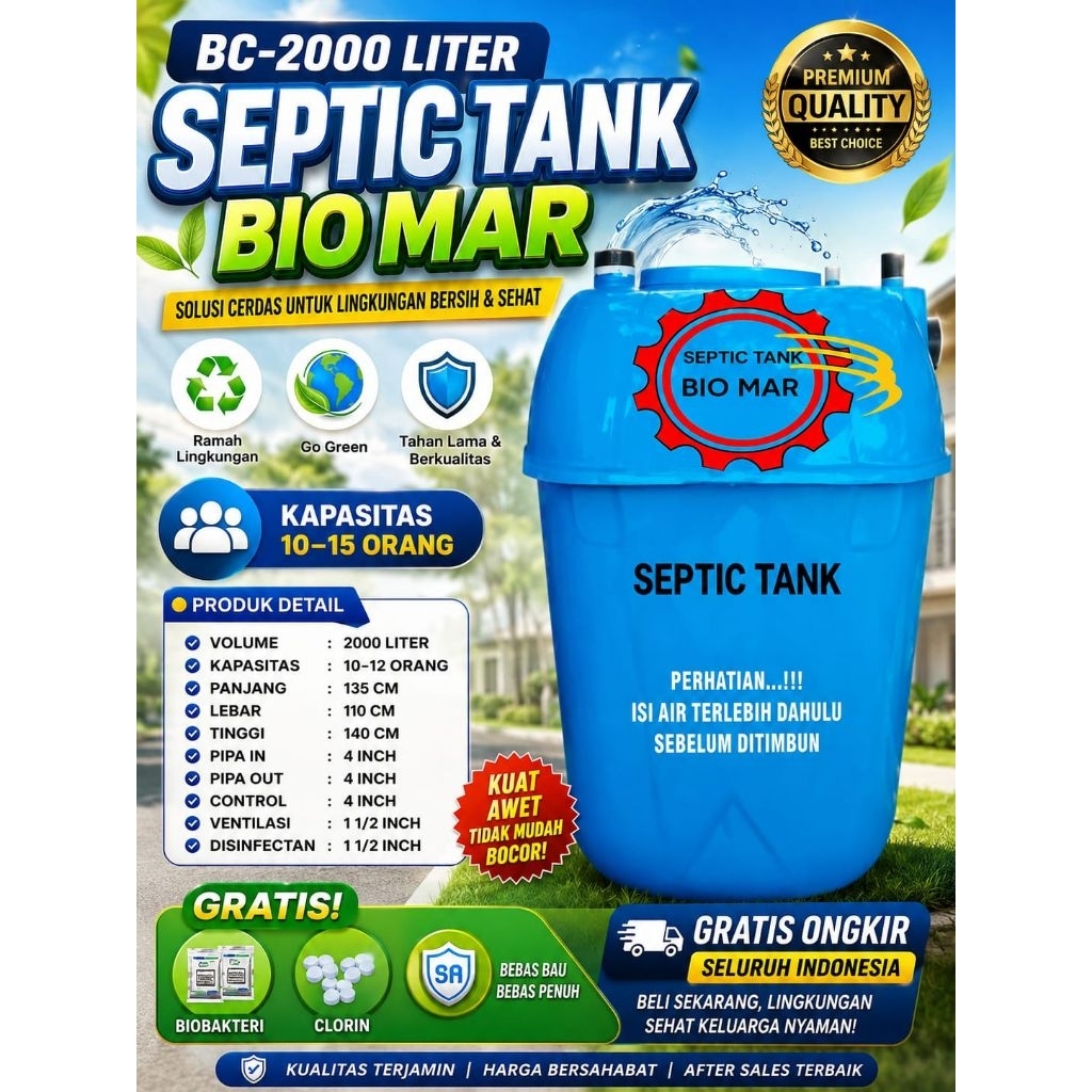 SEPTIC TANK BIOMARR BIOTECH BIOMART 2000 LITER