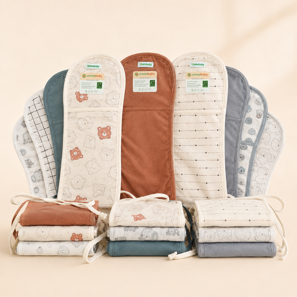 12 pcs Popok Kain Bayi 2 Lapis Katun Polos Pakai Ulang Popok Bayi Cuci Ulang Newborn Baru Lahir Popo