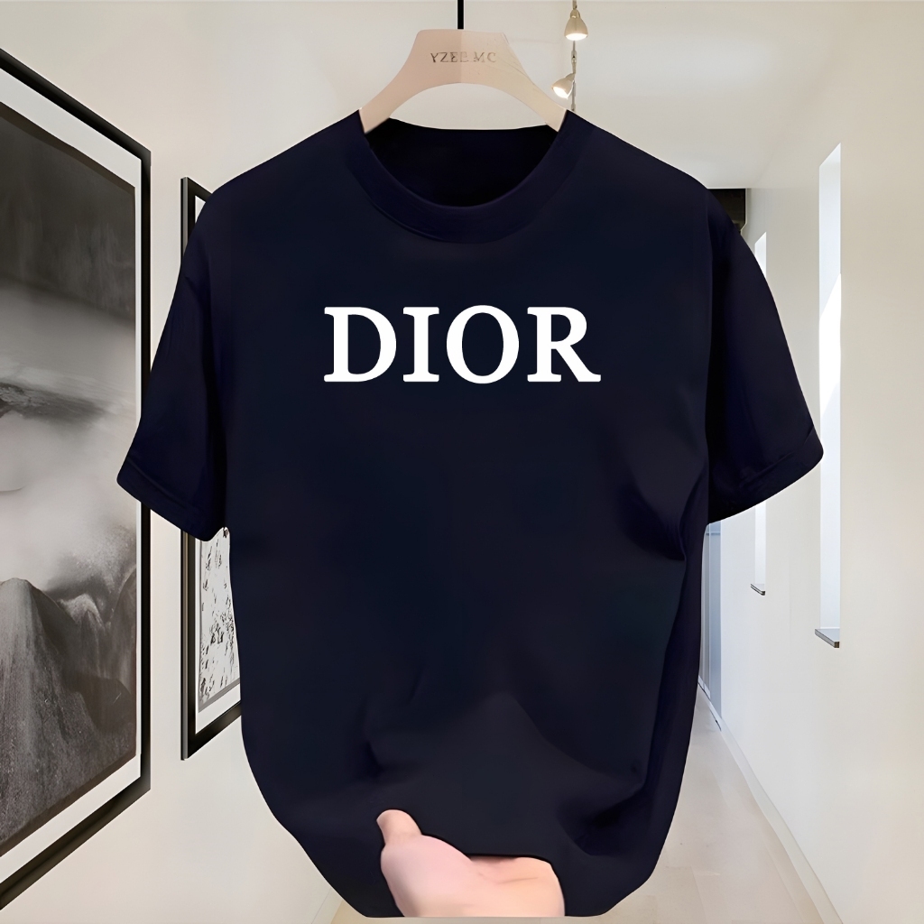 Harga Promosi COD Kaos merek trendi pria | Unisex | Hitam putih | Bernapas dan sejuk | Kaos pasangan