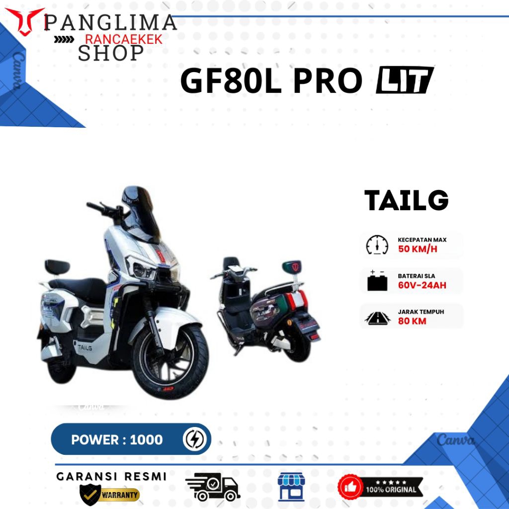 TAILG GF80L PRO MOTOR POWER 1000WATT LITIUM SEPEDA LISTRIK TERBARU