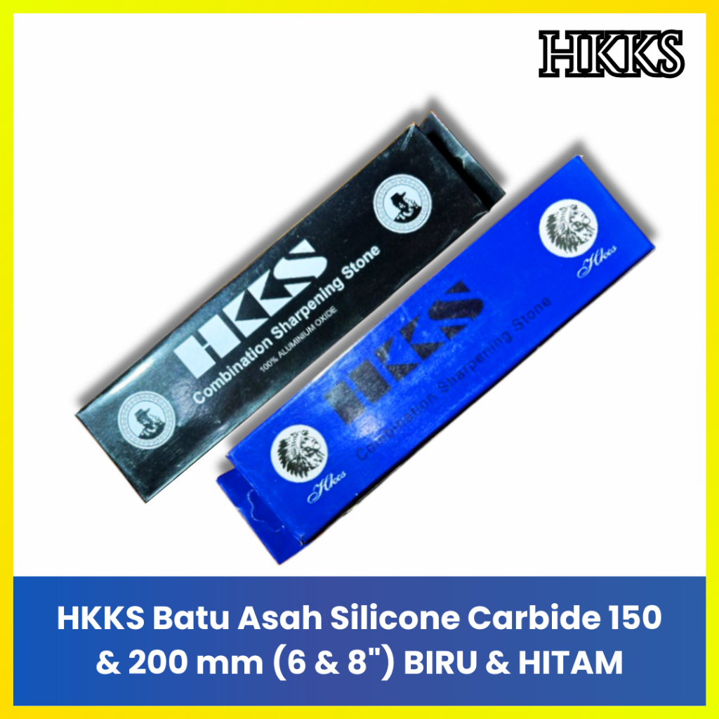HKKS Pengasah Pisau Whetstone 150 200 mm Hitam Biru Ungkal Gosok Manual Cetakan Logo Timbul Alat Taj