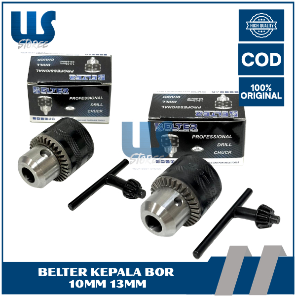 Kepala Bor dengan Kunci 10mm dan 13mm untuk Mesin Bor