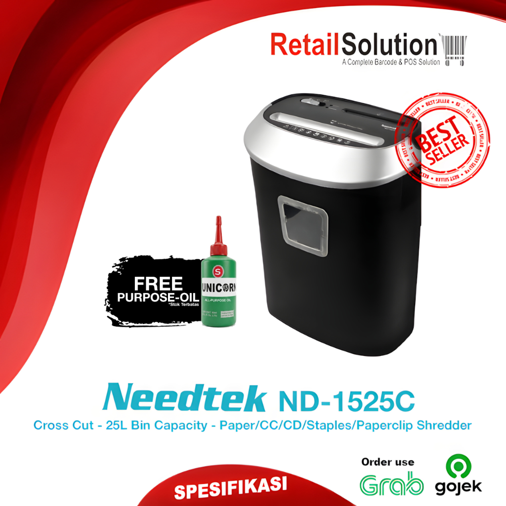 Paper Shredder Penghancur Kertas - Needtek ND-1525C / ND1525C / ND1525