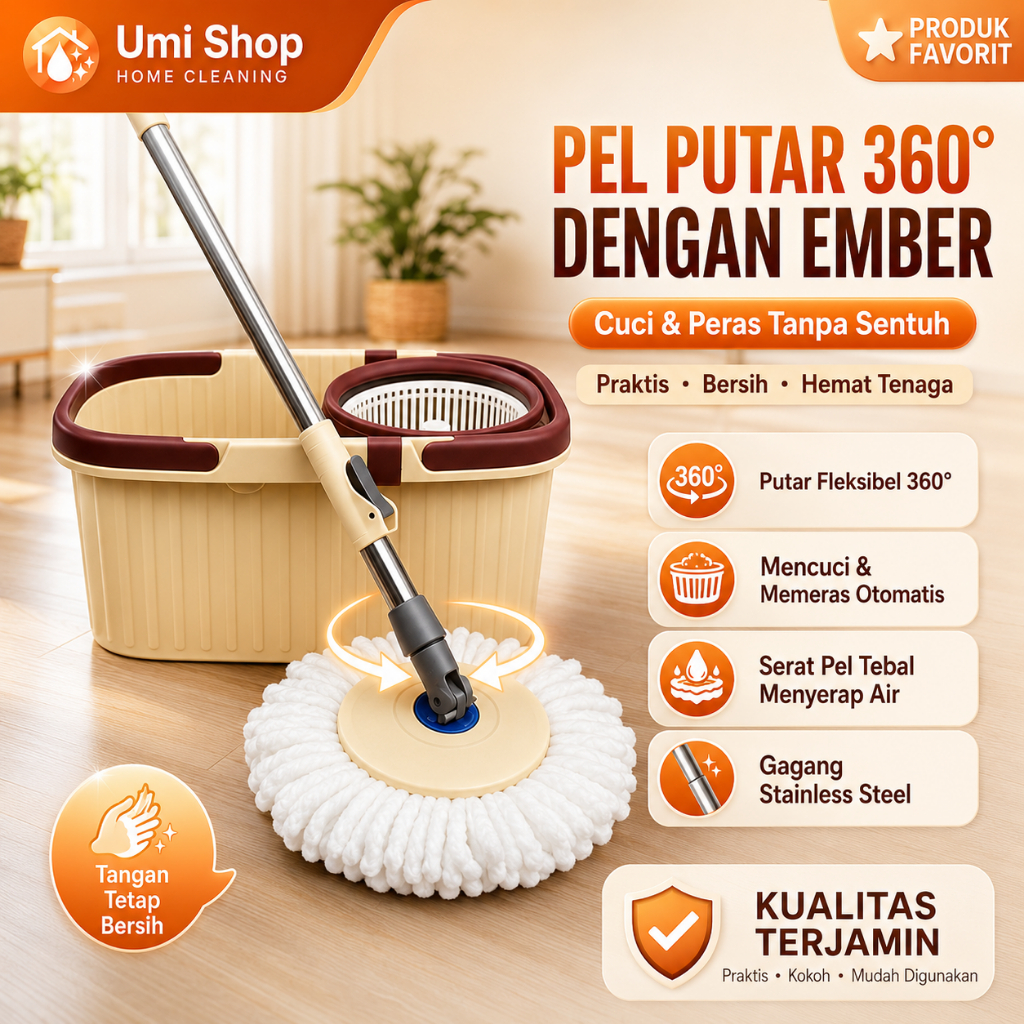 [Garansi permanen] ALAT PEL LANTAI MOP DENGAN ROLPRAKTIS KAIN PEL PUTAR SPIN MOP  ULTRA MOP
